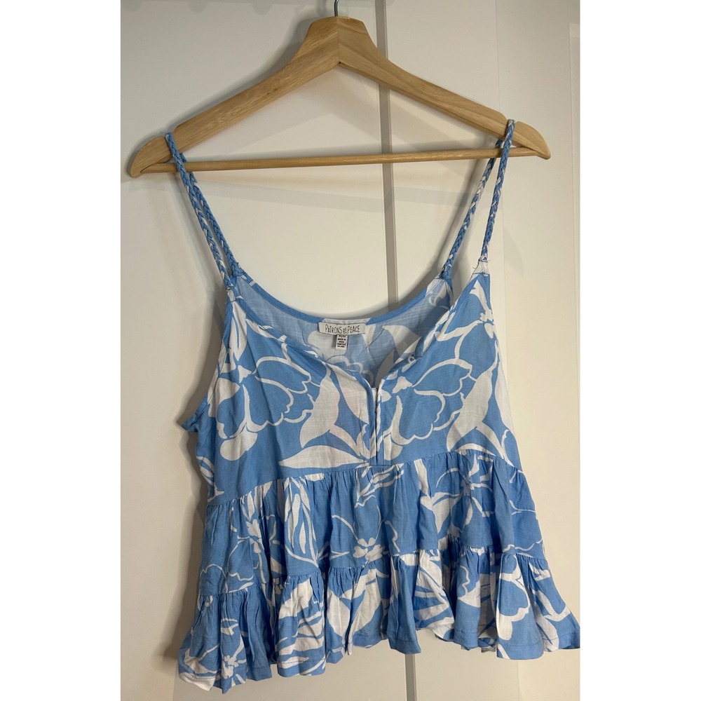 Patrons‎ of Peace Vacation Floral Tiered Babydoll Cami Top Cottagecore feminine